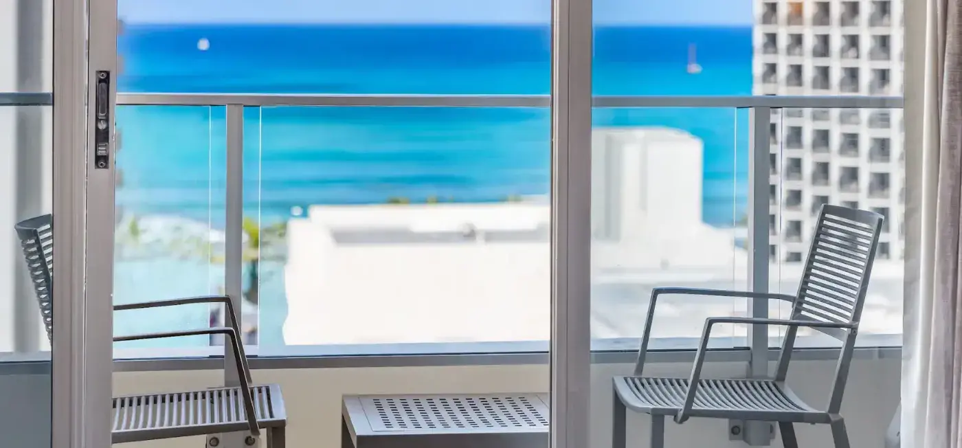 Balcony view of Hyatt Place Waikiki Beach Honolulu, USA